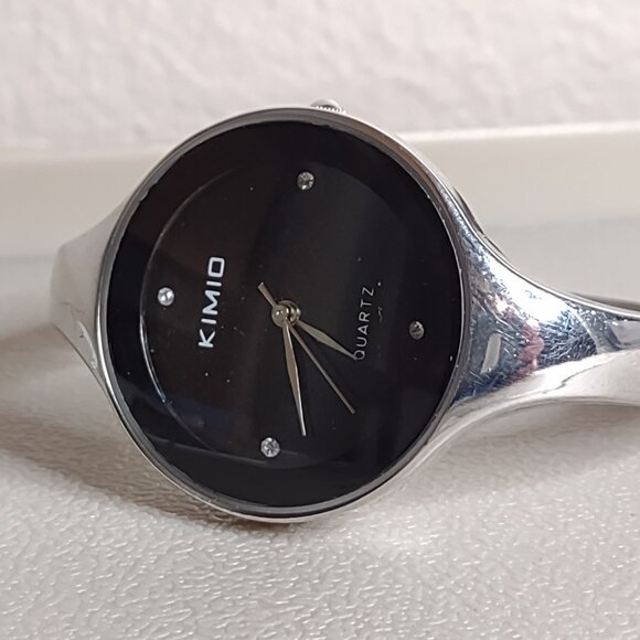 Untested Kimio Cuff Watch With Black Dial - Picture 1 of 6